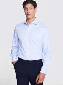MOSS Sky Tailored Dobby Stretch Shirt