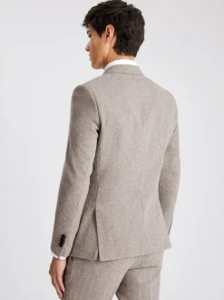 MOSS Stone Slim Donegal Tweed Suit Jacket
