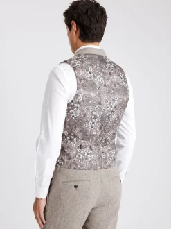 MOSS Stone Slim Donegal Tweed Suit Waistcoat