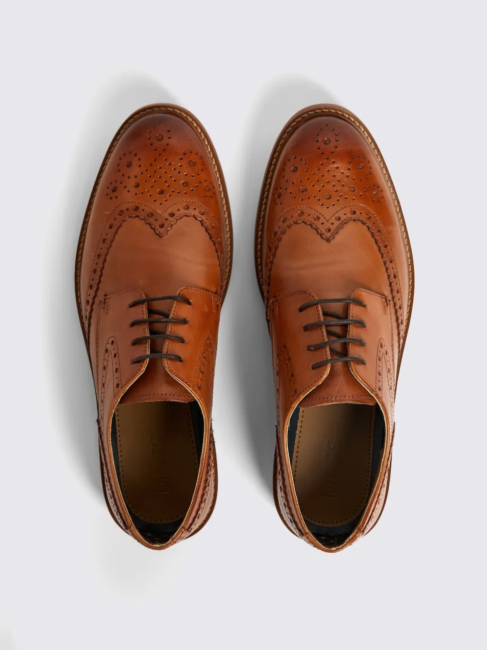 MOSS Tan Bray Lightweight Brogue Shoes