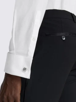 MOSS White Slim Concealed Placket Dress Shirt