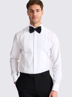 MOSS White Tailored Pleated Dress Shirt