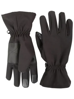 Mountain Warehouse Black Water Repellent Wind Resistant Mens Gloves
