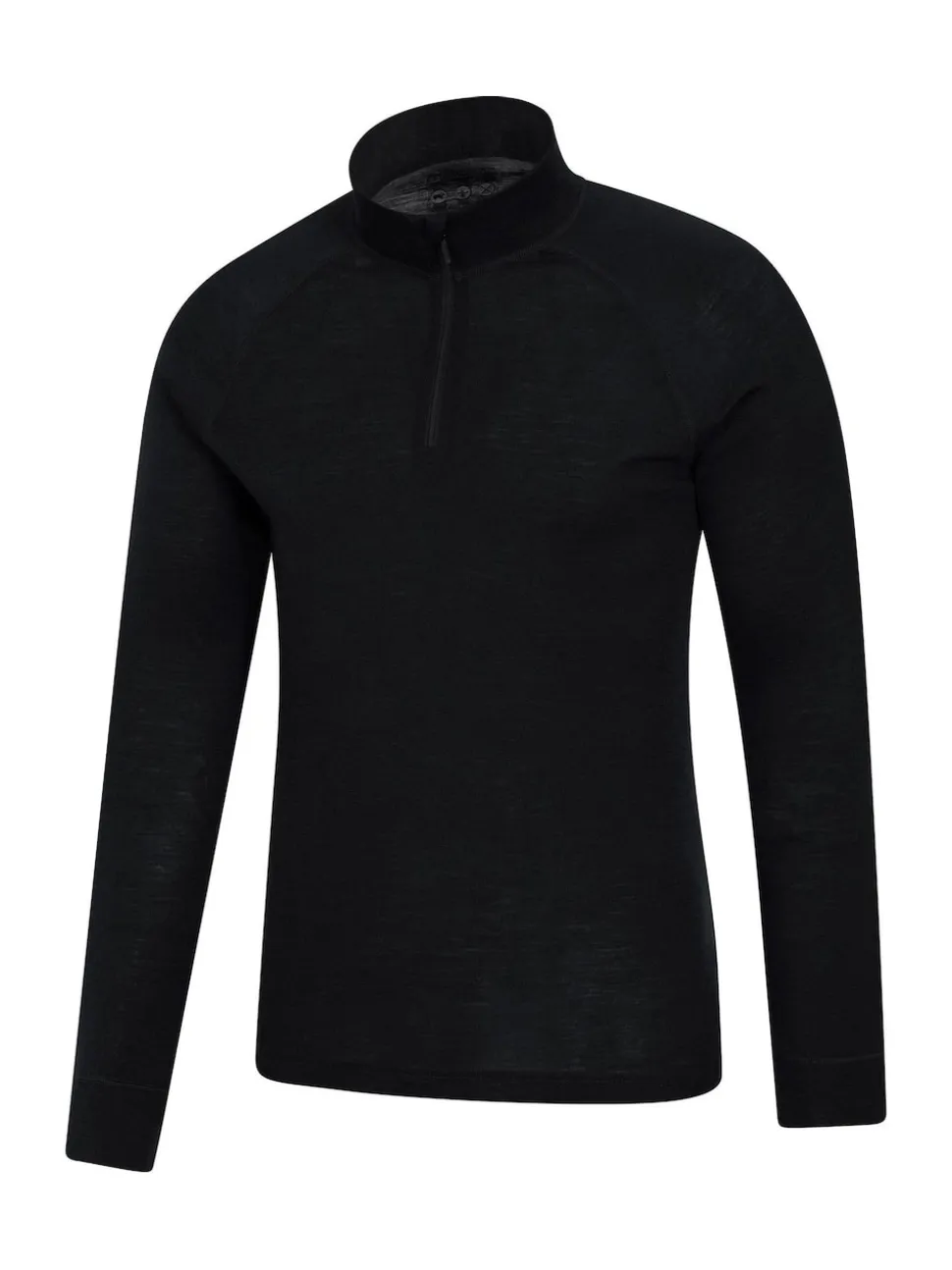 Mountain Warehouse Black Mens Merino Quarter Zip Thermal Top
