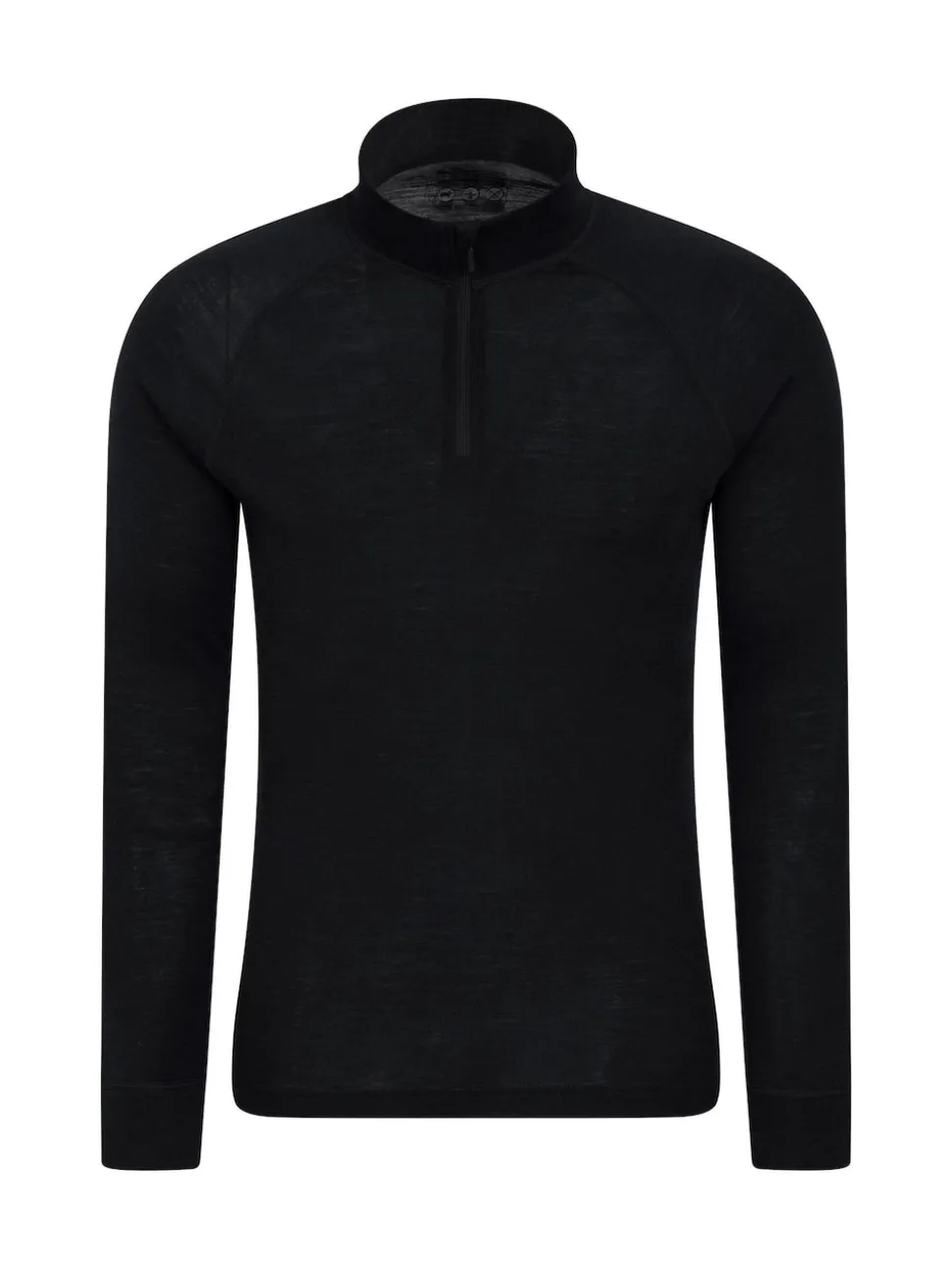 Mountain Warehouse Black Mens Merino Quarter Zip Thermal Top