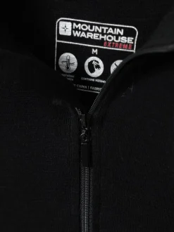 Mountain Warehouse Black Mens Merino Quarter Zip Thermal Top
