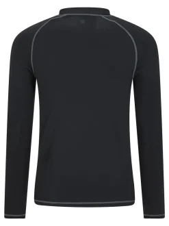 Mountain Warehouse Black Mens Long Sleeve Rash Vest