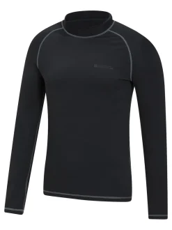 Mountain Warehouse Black Mens Long Sleeve Rash Vest