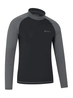Mountain Warehouse Black Mens Long Sleeve Rash Vest