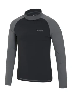 Mountain Warehouse Black Mens Long Sleeve Rash Vest