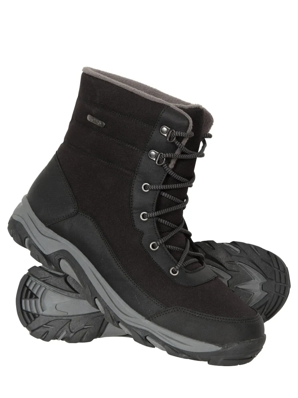 Mountain Warehouse Black Fleece Lined Snow Mens Boots