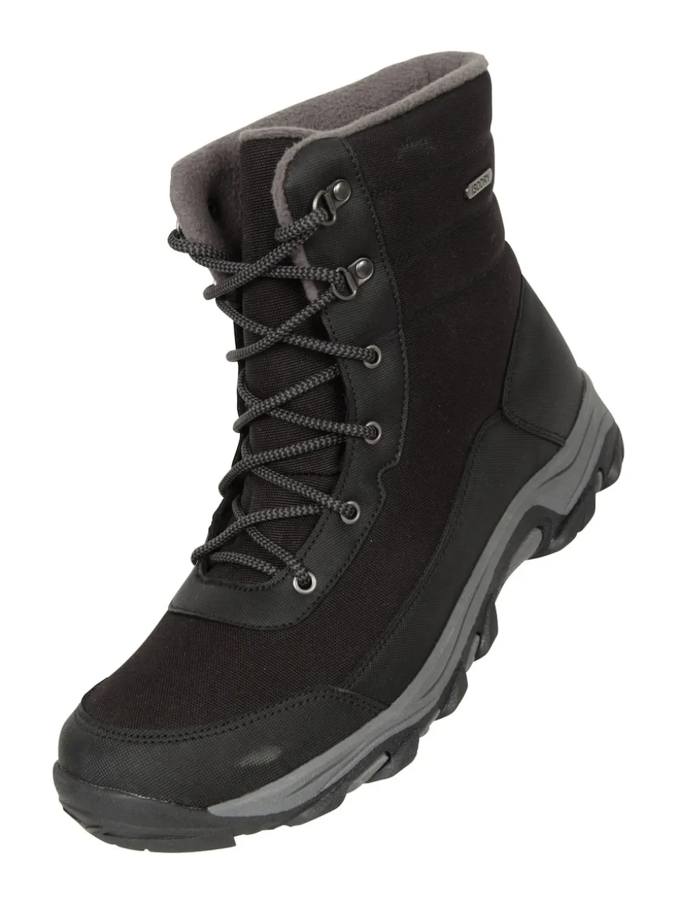 Mountain Warehouse Black Fleece Lined Snow Mens Boots