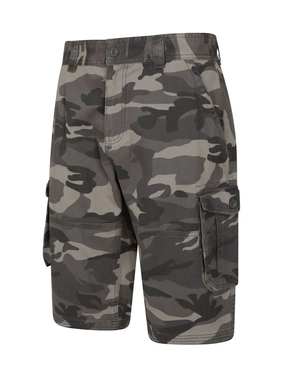Mountain Warehouse Black Mens Camo 100% Cotton Lightweight Cargo Shorts