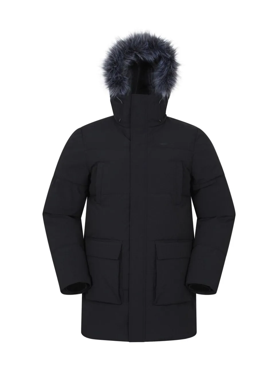 Mountain Warehouse Black Fern Mens Water Resistant Padded Parka Coat Jacket