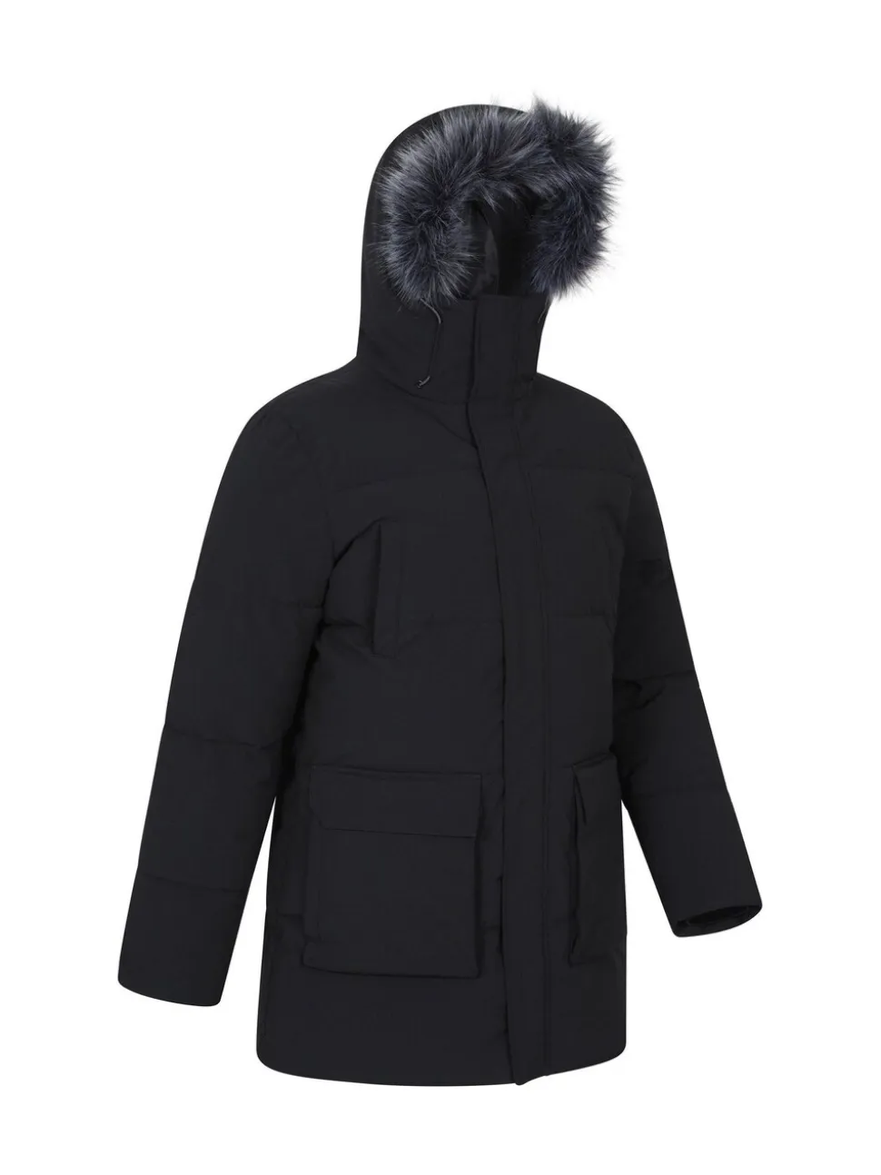Mountain Warehouse Black Fern Mens Water Resistant Padded Parka Coat Jacket
