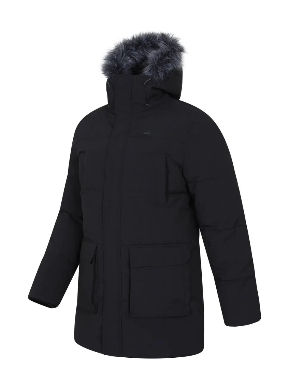 Mountain Warehouse Black Fern Mens Water Resistant Padded Parka Coat Jacket