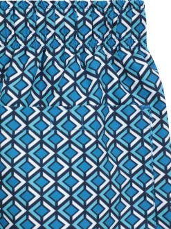 Mountain Warehouse Blue Ground Mens Aruba Printed Quick Drying Swimshorts with UV Max Protection