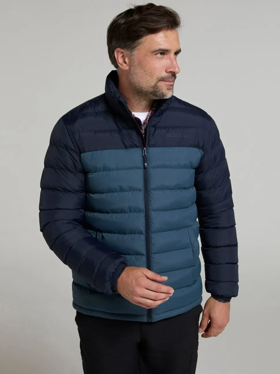 Mountain Warehouse Blue Mens Vista Water Resistant Padded Jacket