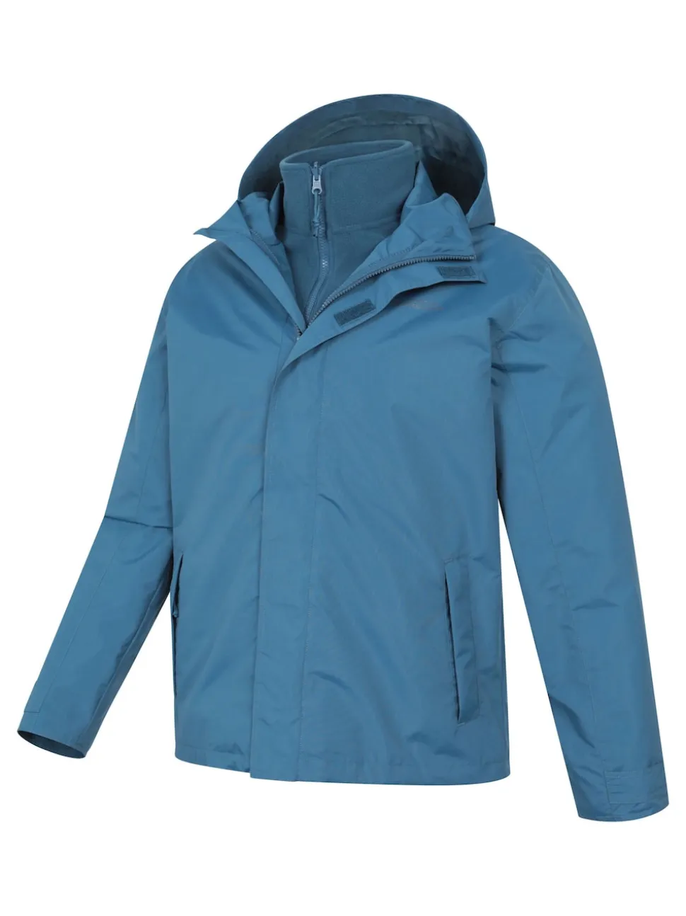 Mountain Warehouse Blue Marl Mens Fell 3-In-1 Water Resistant Jacket