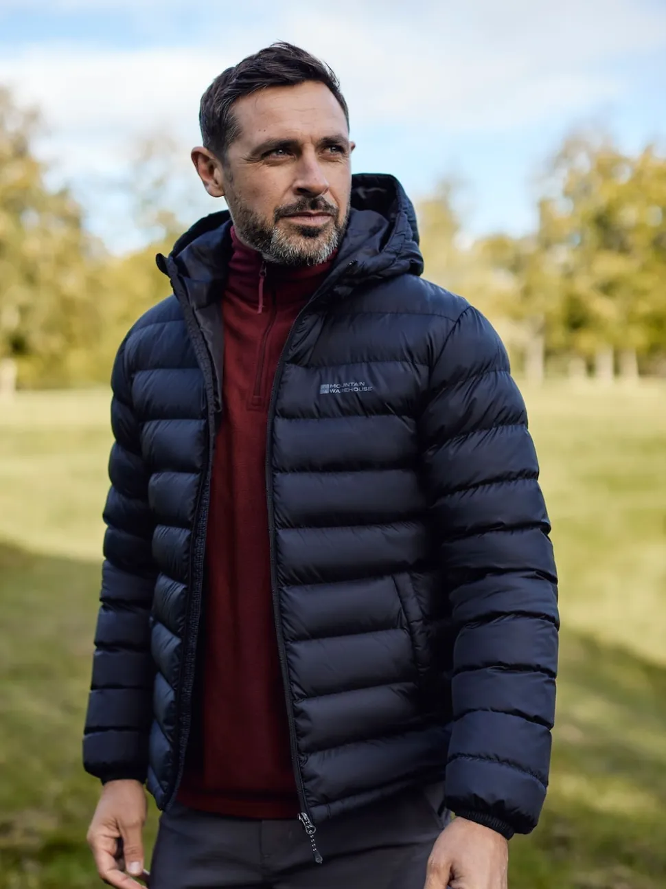 Mountain Warehouse Charcoal Black Seasons II Mens Water Resistant Padded Jacket