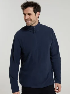 Mountain Warehouse Dark Blue Mens Camber II Half Zip Quick Drying Fleece