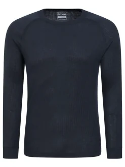 Mountain Warehouse Dark Blue Talus Mens Round Neck Thermal Top