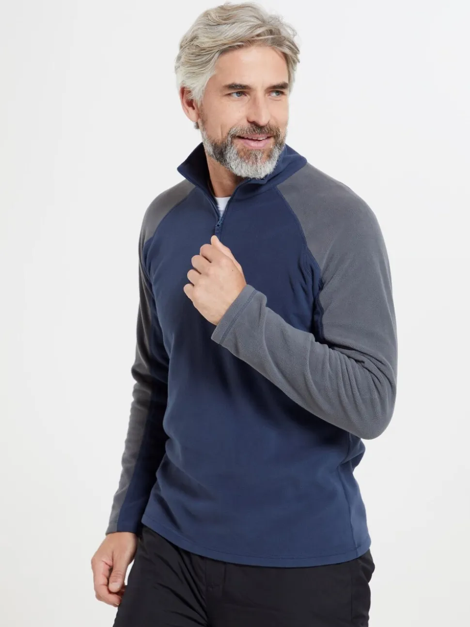 Mountain Warehouse Dark Blue Mens Ashbourne II Half Zip Fleece
