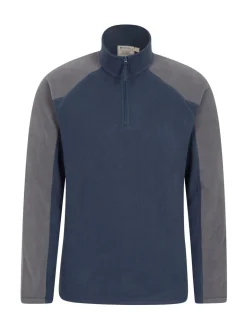 Mountain Warehouse Dark Blue Mens Ashbourne II Half Zip Fleece