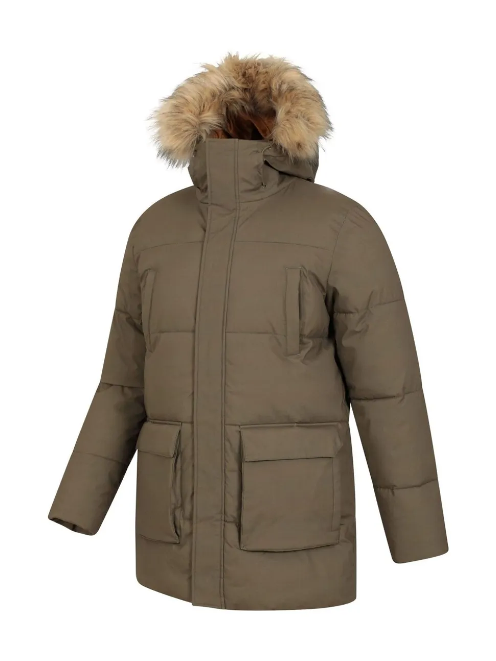 Mountain Warehouse Green Fern Mens Water Resistant Padded Parka Coat Jacket