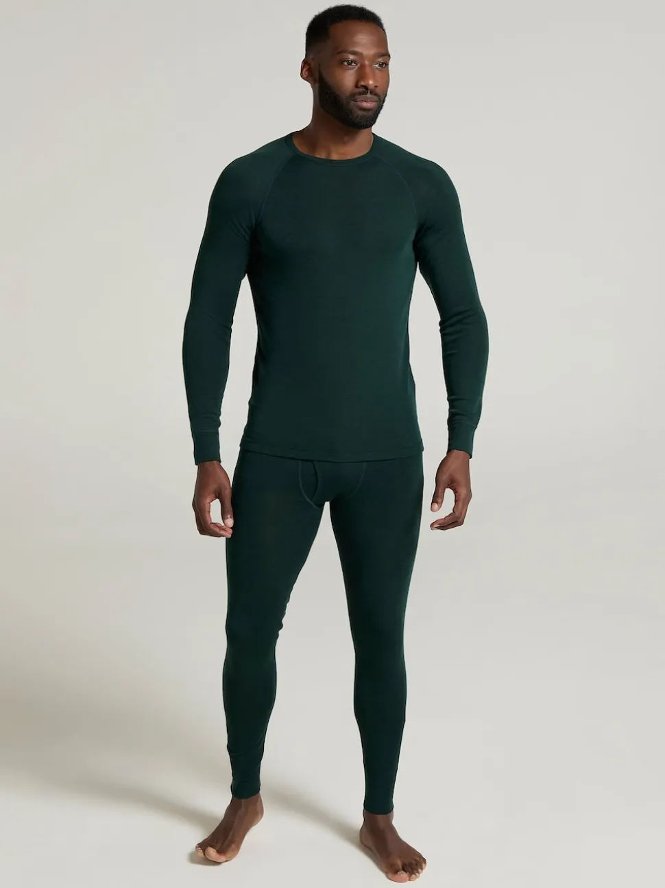 Mountain Warehouse Green Merino Mens Round Neck Thermal Top