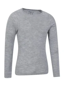 Mountain Warehouse Grey Merino Mens Round Neck Thermal Top