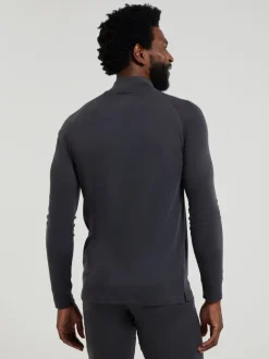 Mountain Warehouse Grey Mens Talus Quarter Zip Thermal Top