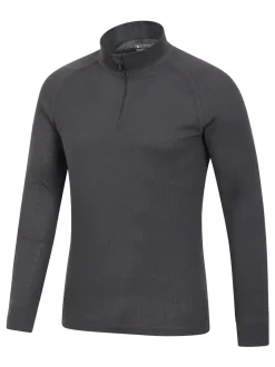 Mountain Warehouse Grey Mens Talus Quarter Zip Thermal Top