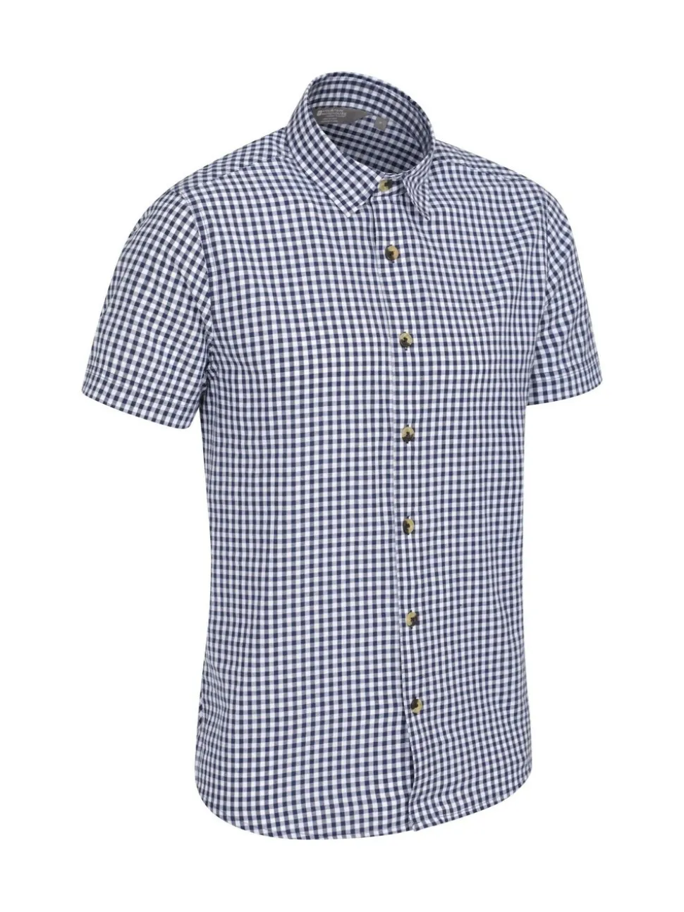 Mountain Warehouse Light Blue Weekender Mens 100% Cotton Short Sleeve Shirt