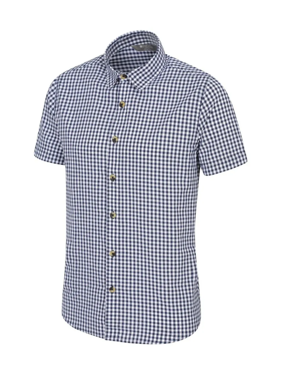 Mountain Warehouse Light Blue Weekender Mens 100% Cotton Short Sleeve Shirt