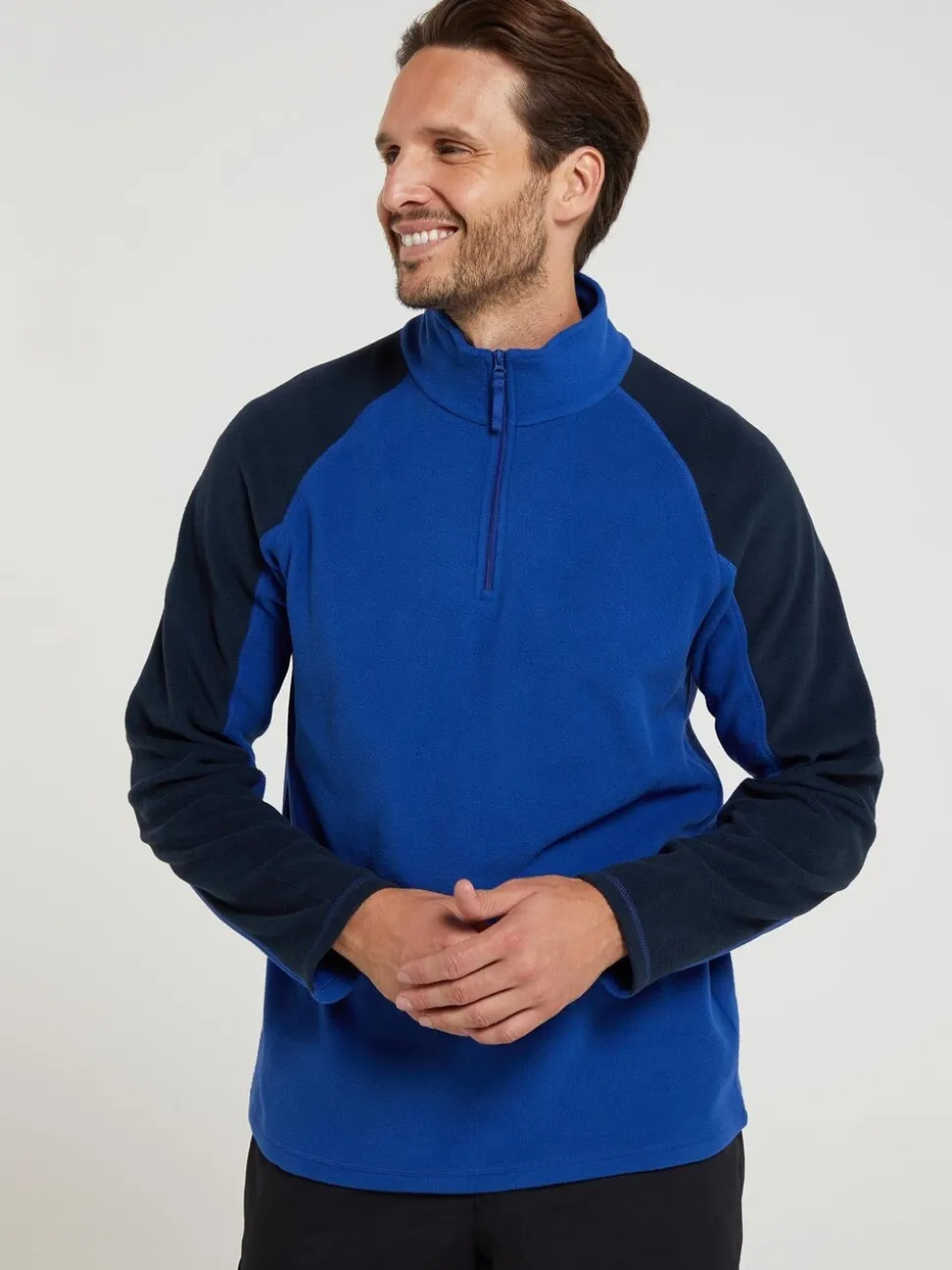 Mountain Warehouse Navy Blue Mens Ashbourne II Half Zip Fleece