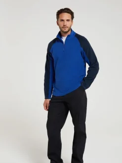 Mountain Warehouse Navy Blue Mens Ashbourne II Half Zip Fleece