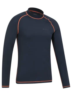 Mountain Warehouse Navy Blue Mens Long Sleeve Rash Vest