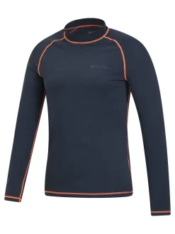 Mountain Warehouse Navy Blue Mens Long Sleeve Rash Vest