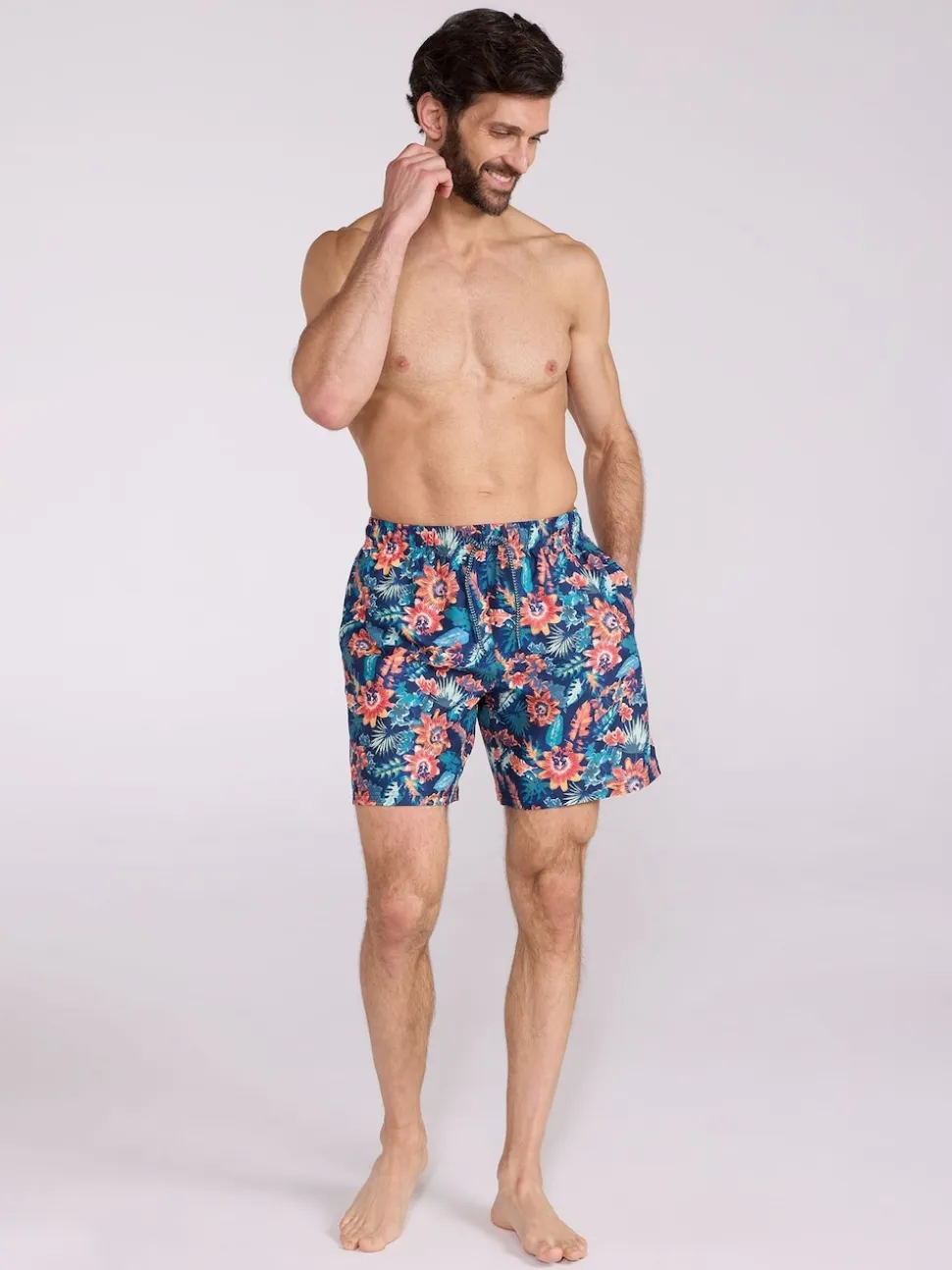 Mountain Warehouse Pink Mens Aruba Printed Quick Drying Swimshorts with UV Max Protection