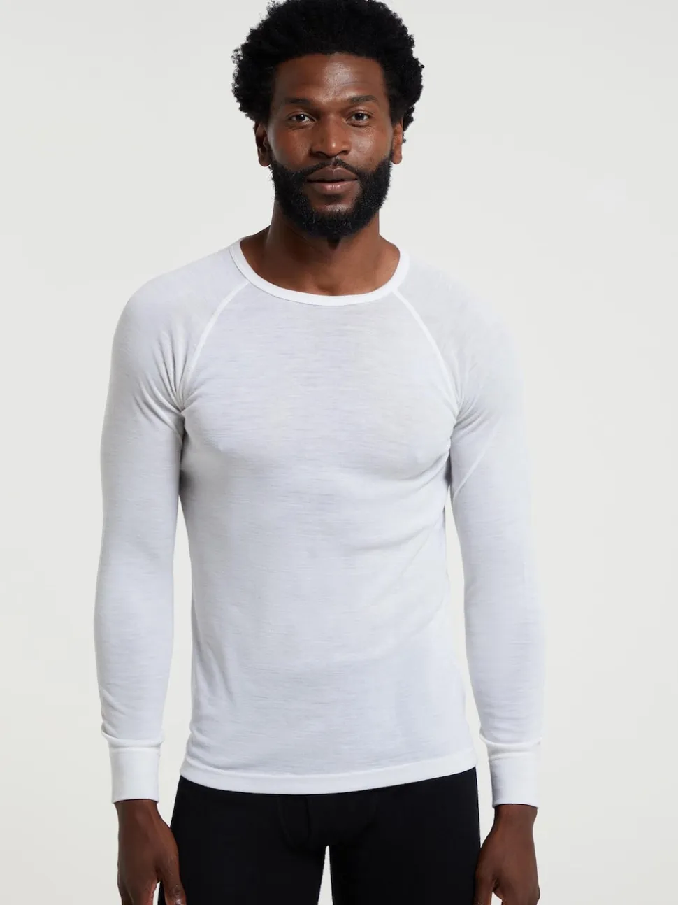 Mountain Warehouse White Merino Mens Round Neck Thermal Top