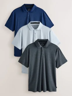 Multi Active Golf Mesh Training Polo Tops 3 Pack