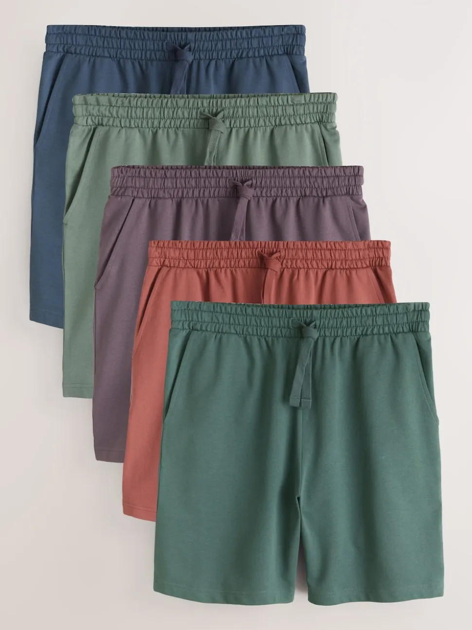 Multi Loopback Soft Touch 5 Pack Joggers Shorts