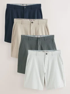 Multi Loose Fit Stretch Chino Shorts 4 Pack