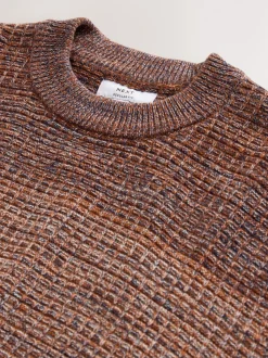 Multi Regular Fit 100% Cotton Ombre Twist Knit Crew Jumper
