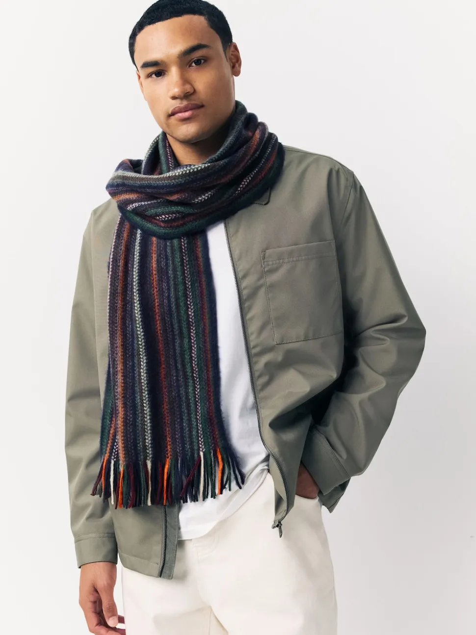 Multicolour Stripe Knitted Scarf