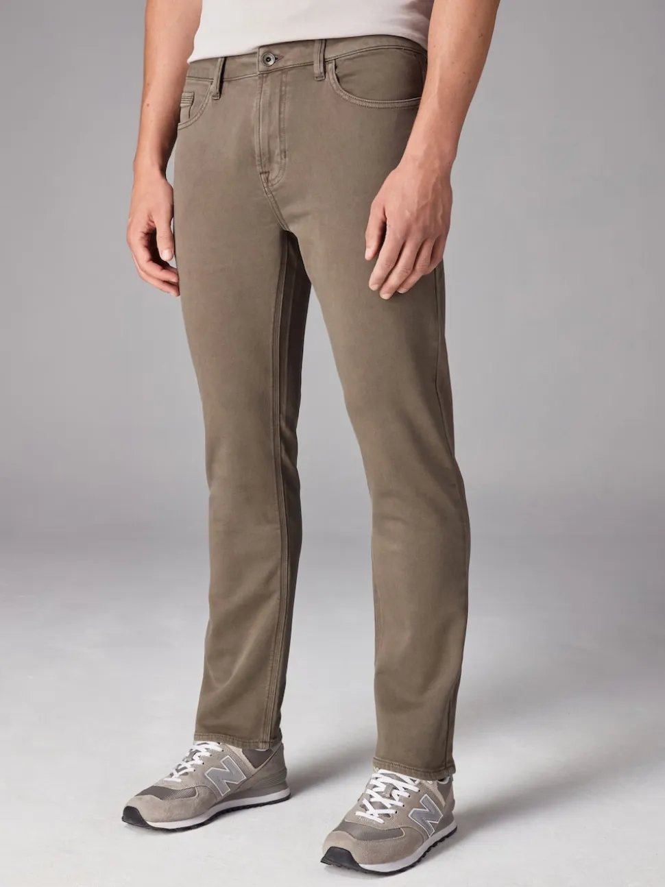 Mushroom Brown Slim Fit Comfort Stretch Jeans
