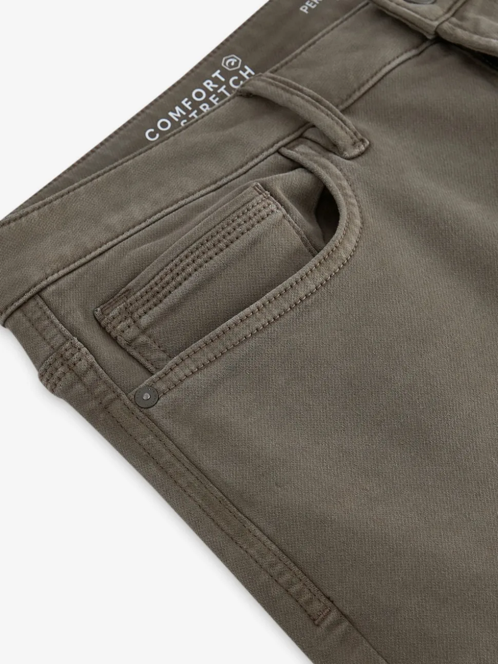 Mushroom Brown Slim Fit Comfort Stretch Jeans