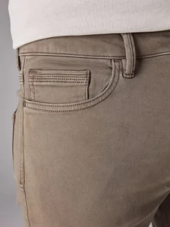 Mushroom Brown Slim Fit Comfort Stretch Jeans