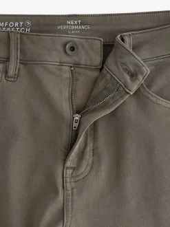 Mushroom Brown Slim Fit Comfort Stretch Jeans